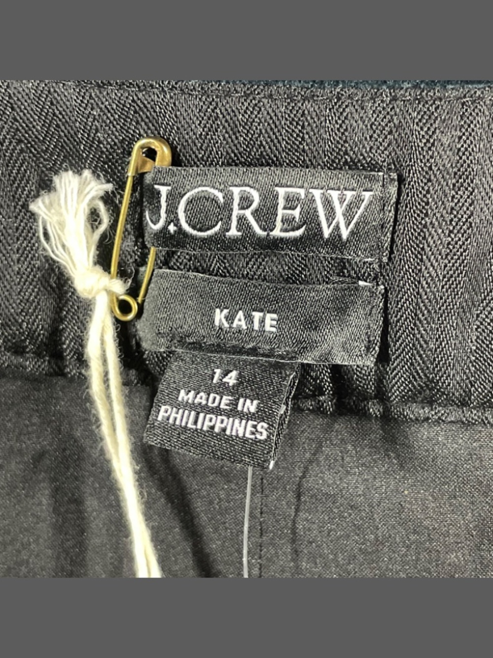 NEW J Crew Pants Womens 14 black velvet Kate straight leg preppy classic - Picture 4 of 11